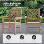 HDPE Outdoor Dining Set, 5-Piece Outdoor Table and Chairs Include 4 Armchair - Image 4