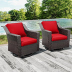 Joyside Swivel Patio Chairs Set of 2, Wicker Patio Furniture - Image 7