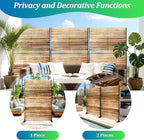 FENCY Metal Privacy Screen 72" H×47" W Natural Wood Color Outdoor Privacy Screen - Image 4