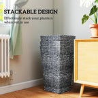 Outsunny Tall Planters for Outdoor Plants Set of 3, 24 in Taper Planters - Image 7