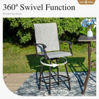 Sophia & William Outdoor Bar Set, Patio Bar Table and Chairs Set, Bar Height - Image 2