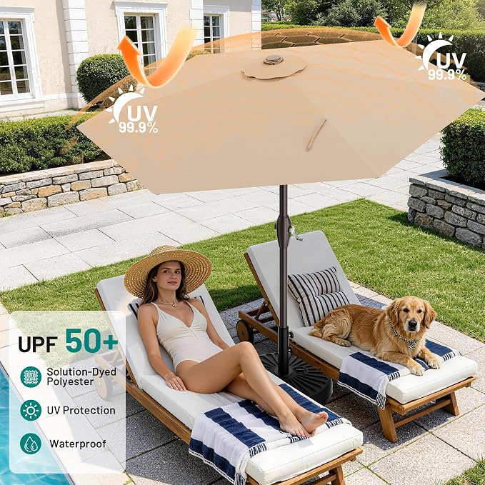AreShark 7.5FT Patio Umbrella Table Market Umbrella - Image 4