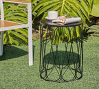 HFHOME Set of 3 Metal Outdoor Side Table, Nesting Round Coffee Table - Image 7