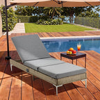 HOMREST Outdoor Chaise Lounge Chair Set of 6, Patio Wicker Lounge Chairs - Image 8