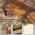 Outsunny Wooden Garden Bench, Semicircular Round Outdoor Tree Bench, Wrap - Image 5