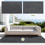 SAND MINE Waterproof Outdoor Rug 8x8 ft, Plastic Reversible Rug, Modern Area Rug - Image 3