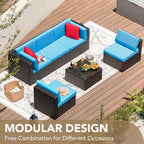 Devoko Patio Furniture Sets 6 Pieces Outdoor Sectional Rattan Sofa Manual - Image 6