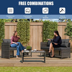 Vongrasig 3 Pieces Patio Furniture Sets, All-Weather Wicker Outdoor Sofa Couch - Image 6