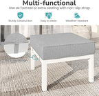 Wisteria Lane Outdoor Footstools Patio Ottoman Set of 2, Aluminum All-Weather - Image 4