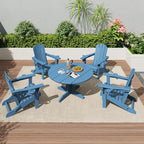 SERWALL Outdoor Round Coffee Table Set, 5-Piece Outdoor Coffee Table and by SERWALL