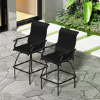 LEVELEVE Patio Bar Set 4pcs Swivel Bar Stools Outdoor Bistro Textilene - Image 2