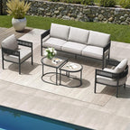 Grand patio 5-Piece Outdoor Furniture Set, 5 Seats Wicker Sofa Conversation Set - Image 3