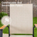PHI VILLA 5 PCS Patio Dining Set, 4 Outdoor Aluminum Stackable Sling Chairs - Image 4