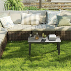 Outsunny HDPE Outdoor Coffee Table, All-Weather Rectangle Patio Coffee Table - Image 7