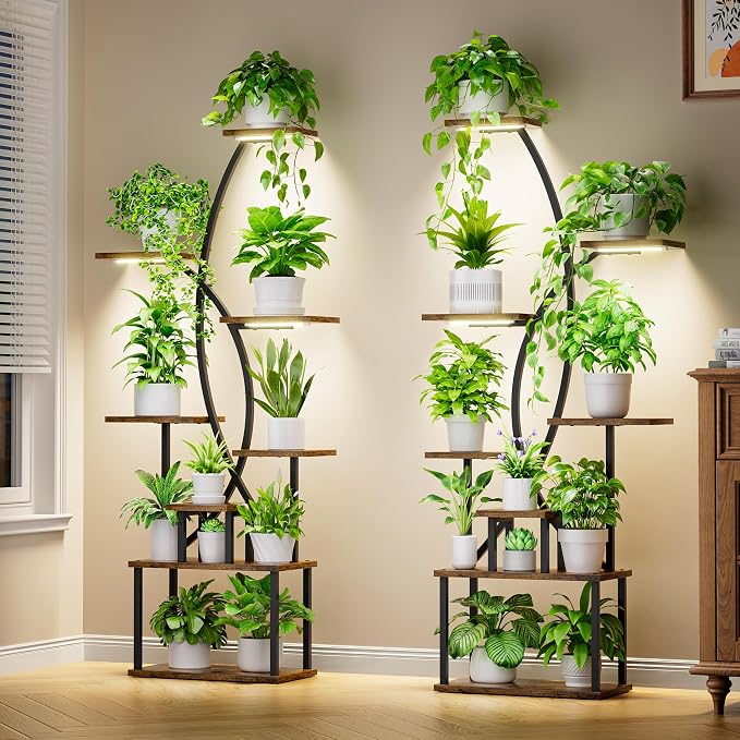 Plant Stand Indoor with Grow Lights by JUSTOGO