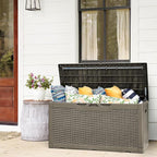 Flamaker Deck Box with Cushion 100 Gallon Waterproof Resin Storage Box with Air - Image 7