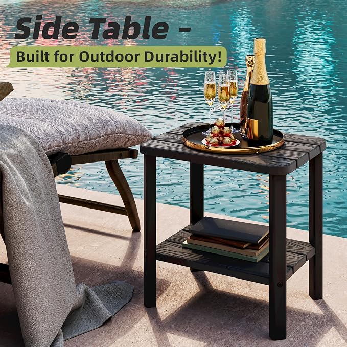 NUNU LAB Outdoor Chaise Lounge Chair Set of 3（2 of Chair and 1 of Side Table） - Image 5