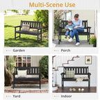 LUE BONA Outdoor Bench, 2-Person HDPS Garden Bench, Outdoor Benches Weatherproof - Image 5
