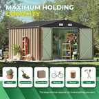 Devoko 10 x 10 FT Outdoor Storage Shed, Metal Garden Sheds & Outdoor Storage - Image 5