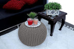 FRELISH DECOR Round Pouf Ottoman Hand Knitted 100% Cotton Pouf - Image 6