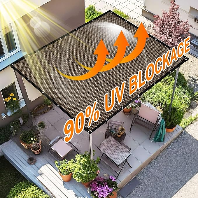 Artpuch 90% Sun Shade Cloth, 6 x 8 FT Pergola Shade Cover Canopy - Image 3