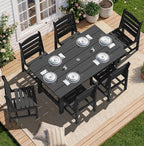 SERWALL Patio Dining Sets for 6 Person, HDPE Dining Set by SERWALL