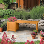 VINGLI Outdoor Wood Bench with Planter Boxes, 2-in-1 All-Weather Porch Bench - Image 2