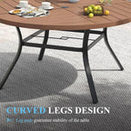 VICLLAX Patio Table and Chair Set of 6, All Weather Metal Round Outdoor Dining - Image 6
