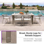 PURPLE LEAF 7 Pieces Outdoor Dining Set Patio Dining Furniture Aluminum Wicker - Image 5