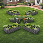 A ANLEOLIFE Set of 6, 18 Inch Tall Quartz Grey Raised Garden Beds Kit, - Image 3