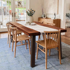Devoko Home Acacia Wood Dining Table 6-Person Indoor Outdoor Table by DEVOKO