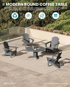 SERWALL 36'' Round Outdoor Coffee Table - Image 4