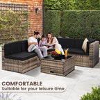 8-Piece Patio Furniture Set, Outdoor Wicker Rattan Sectional - Image 3