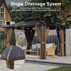 Aoxun 10'x12' Hardtop Gazebo, Aluminum Frame Permanent Pavilion - Image 4