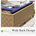 Sophia and William Boho Wicker Patio Furniture Set, Outdoor Rattan Sectional - Image 3