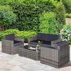 Outsunny 4 Piece Wicker Patio Furniture Set - Image 2