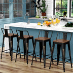 WENTMENT Bar Stools Set of 4 Counter Height Bar Stools Metal Barstools - Image 5