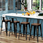 WENTMENT Bar Stools Set of 4 Counter Height Bar Stools Metal Barstools - Image 5