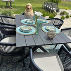 PURPLE LEAF Patio Dining Set for 10 All-Weather Wicker 11 Piece Aluminium - Image 2