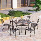 PHI VILLA 7 Pieces Outdoor Round Dining Set - Image 2
