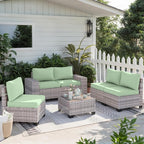 6-Piece Outdoor Patio Furniture Set Wicker Sectional Sofa Set, Patio - Image 7