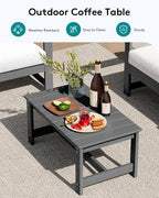 SERWALL 4 Pieces HDPE Outdoor Sofa Set - Image 8