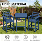 GLANC Adirondack Chairs and Table 3 Pieces Set, HDPE Balcony Bar Height Chairs - Image 4