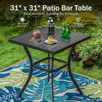 PHI Villa 3 Piece Outdoor Bar Set, Counter Height Patio Bar Bistro Table and - Image 5