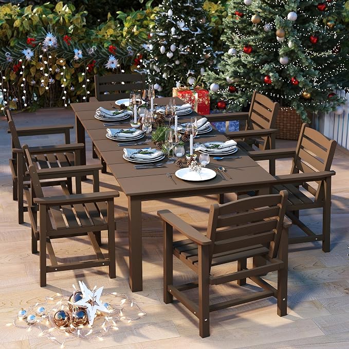 7-Piece Brown Outdoor Dining Set - Image 4