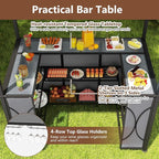 Tangkula 3-Piece Patio Bar Set, Grill Gazebo & 2 Bar Stools - Image 3