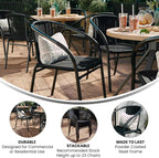 Flash Furniture Lila Modern Rattan Indoor/Outdoor Stackable Dining Chairs - Image 5