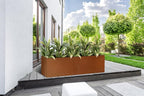 Corten Steel Corner Metal Planter Box L36 x W12 x D16 Rusted Garden Steel - Image 9