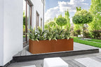 Corten Steel Corner Metal Planter Box L32 x W12 x D16 Garden Steel Planter Pot - Image 9