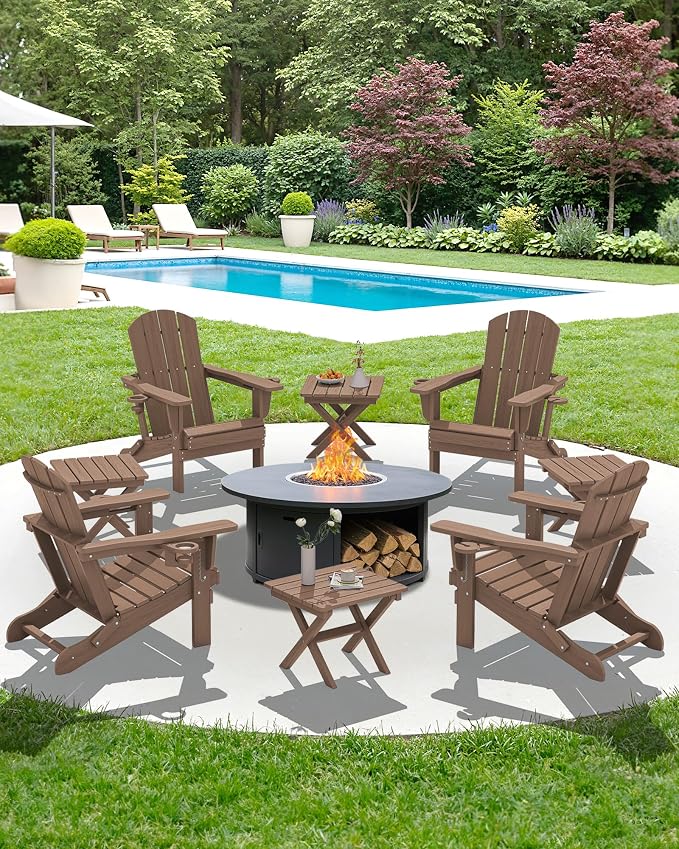 SERWALL Folding Outdoor Side Table Set of 6, Adirondack End Table - Image 11